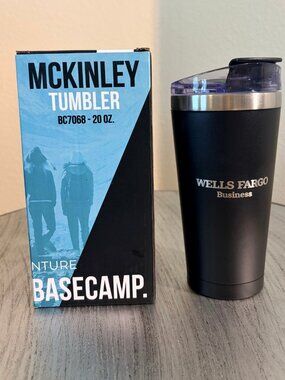 Wells Fargo Business 20oz Tumbler Black Basecamp McKinley New in Box